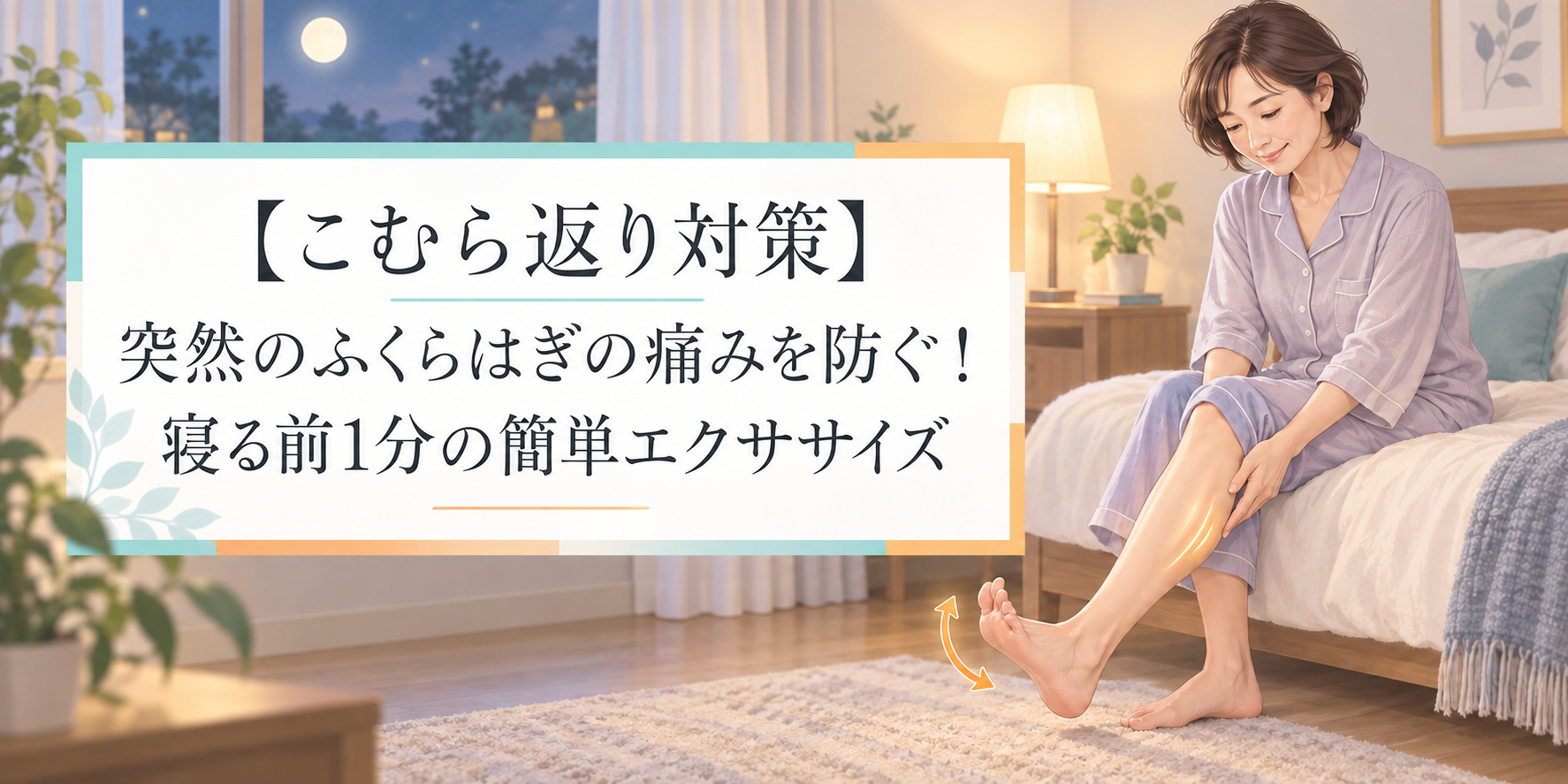 こむら返り対策ふくらはぎの痛みを防ぐ!眠る前1分の簡単エクササイズ
