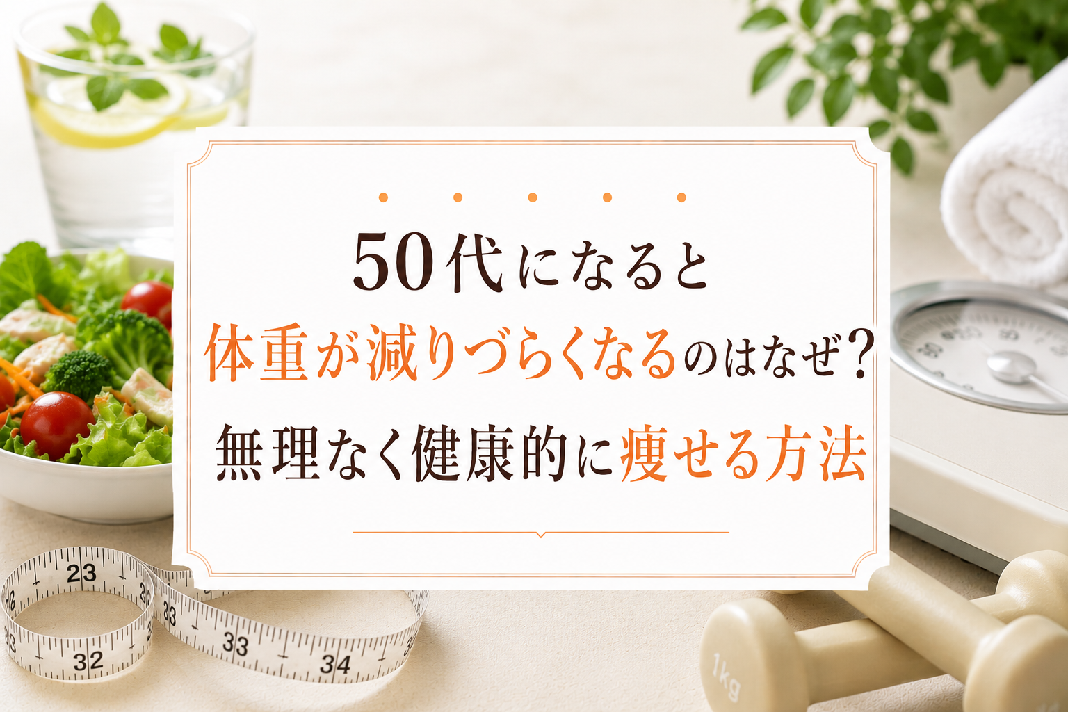 50代になると体重が減りづらくなるのはなぜ？無理なく健康的に痩せる方法